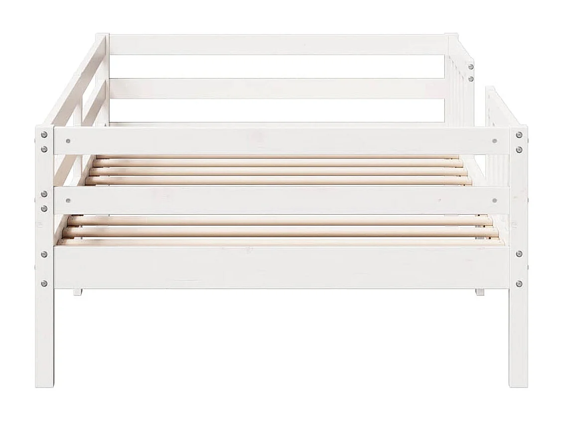 Cadre de lit sans matelas blanc 100x200 cm bois de pin massif