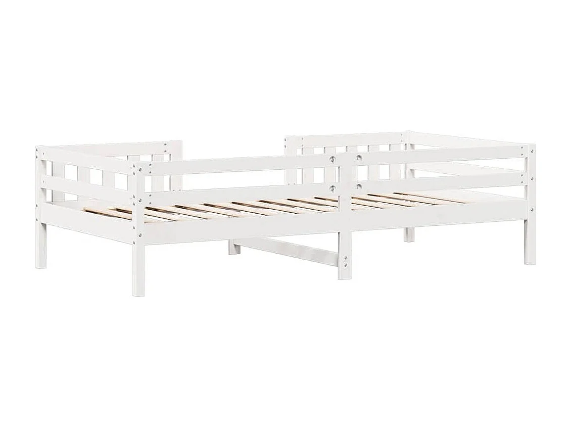 Cadre de lit sans matelas blanc 100x200 cm bois de pin massif