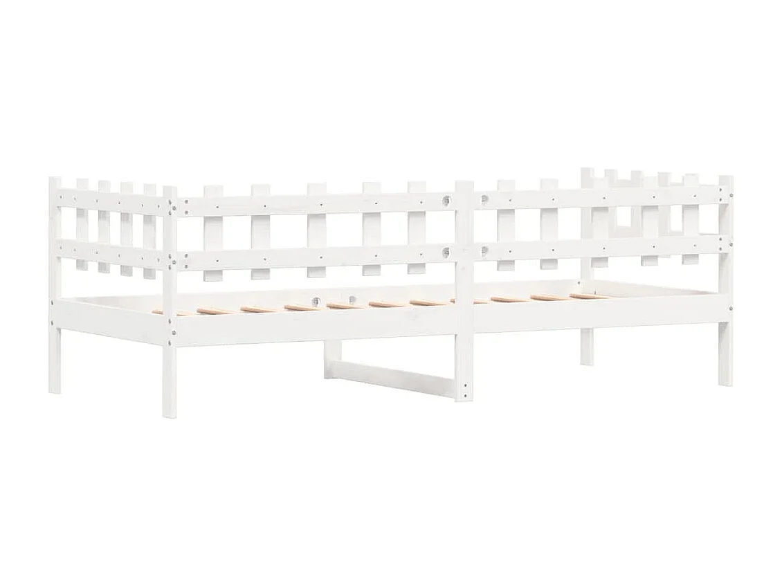 Lit de jour sans matelas blanc 80x200 cm bois de pin massif