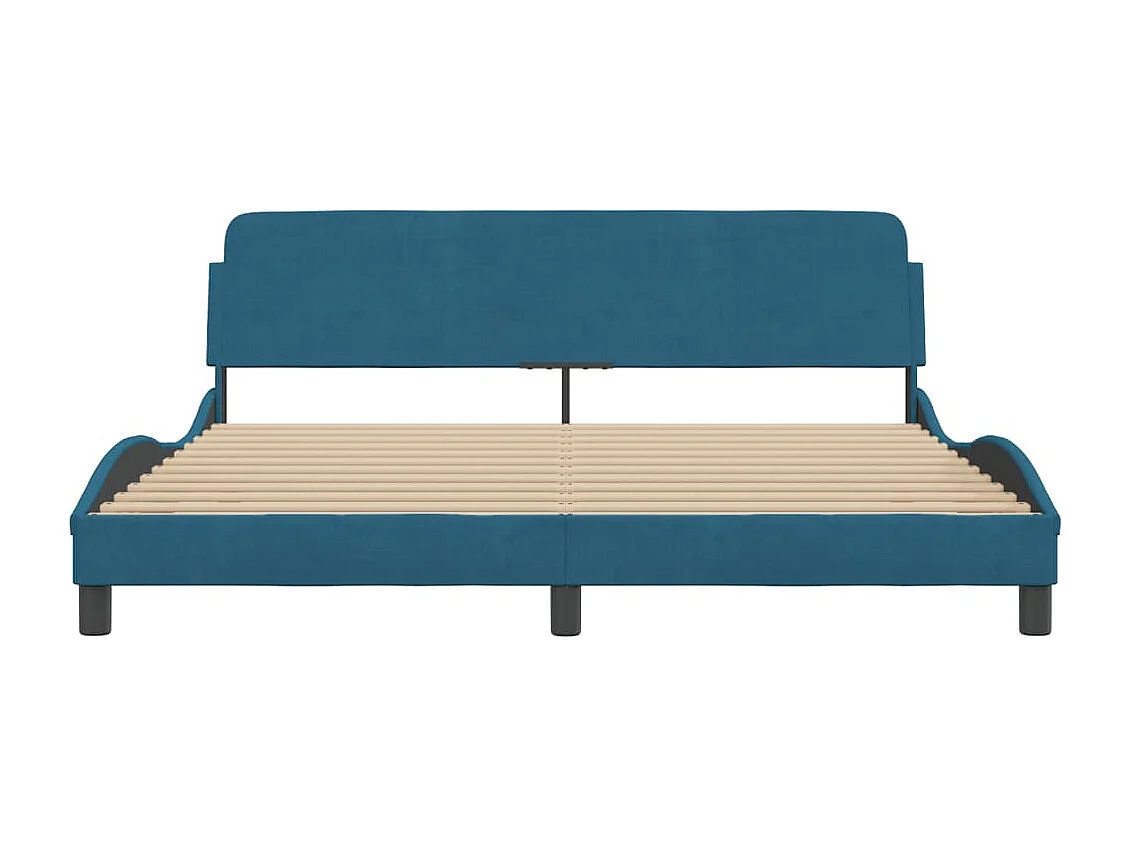 Giroletto con Testiera Dover Blu 180x200 cm in Velluto