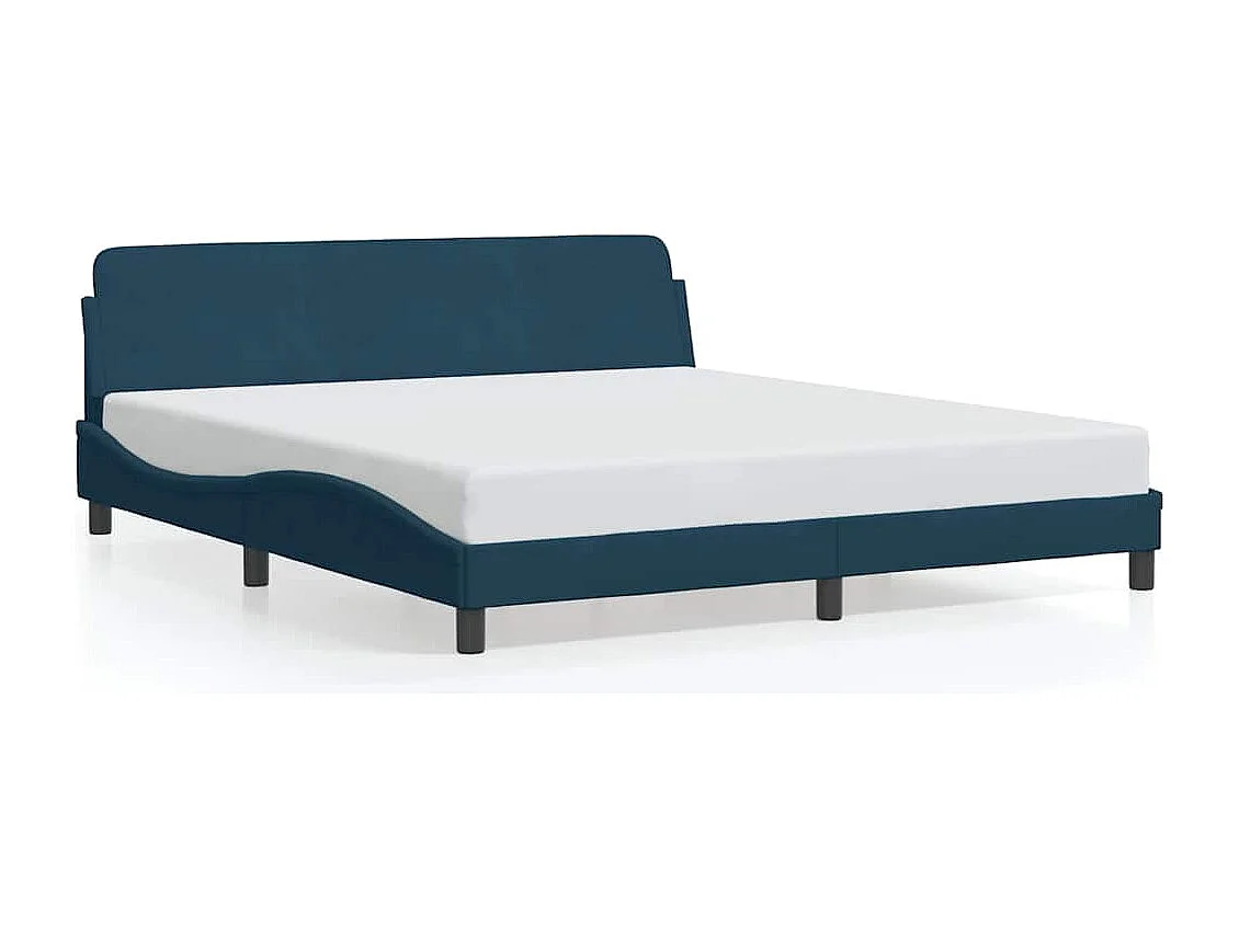 Bedframe met hoofdeinde "Dover" fluweel blauw 180x200 cm