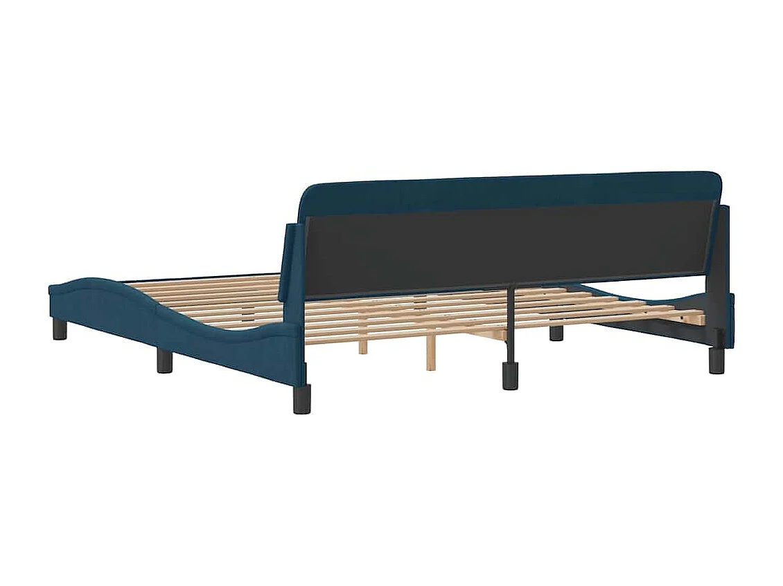 Cadre de lit avec tête de lit Dover bleu 180x200cm velours