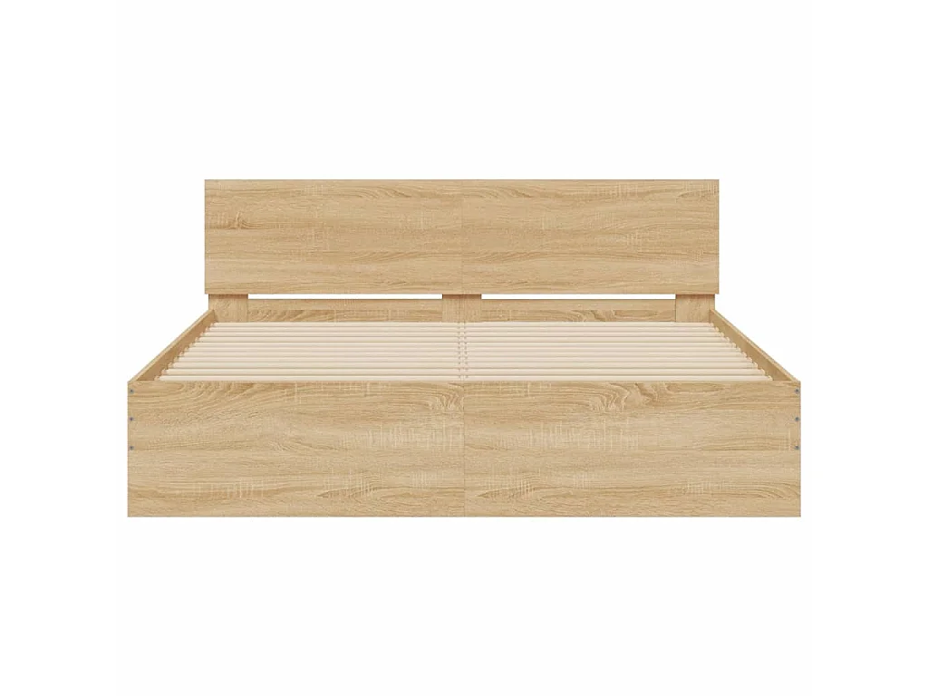 Cadre de lit avec LED sans matelas chêne sonoma 150x200 cm