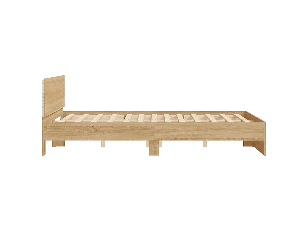 Cadre de lit avec LED sans matelas chêne sonoma 150x200 cm