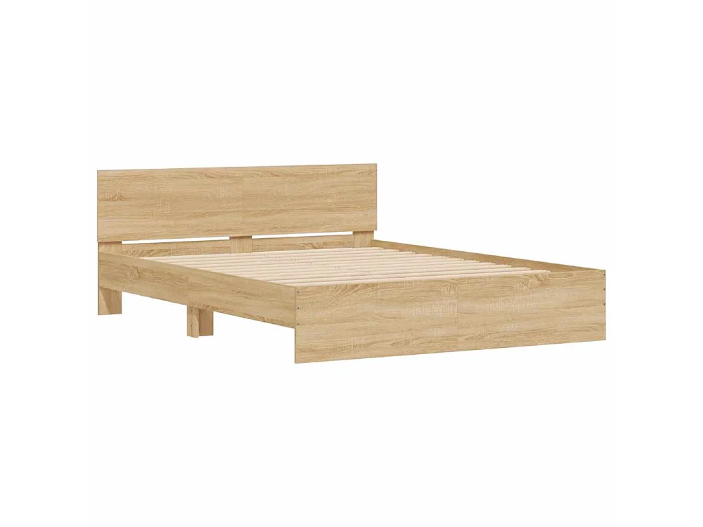 Cadre de lit avec LED sans matelas chêne sonoma 150x200 cm