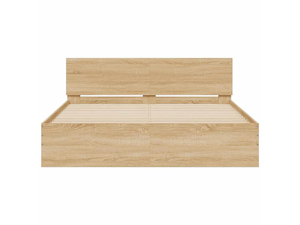 Cadre de lit avec LED sans matelas chêne sonoma 150x200 cm