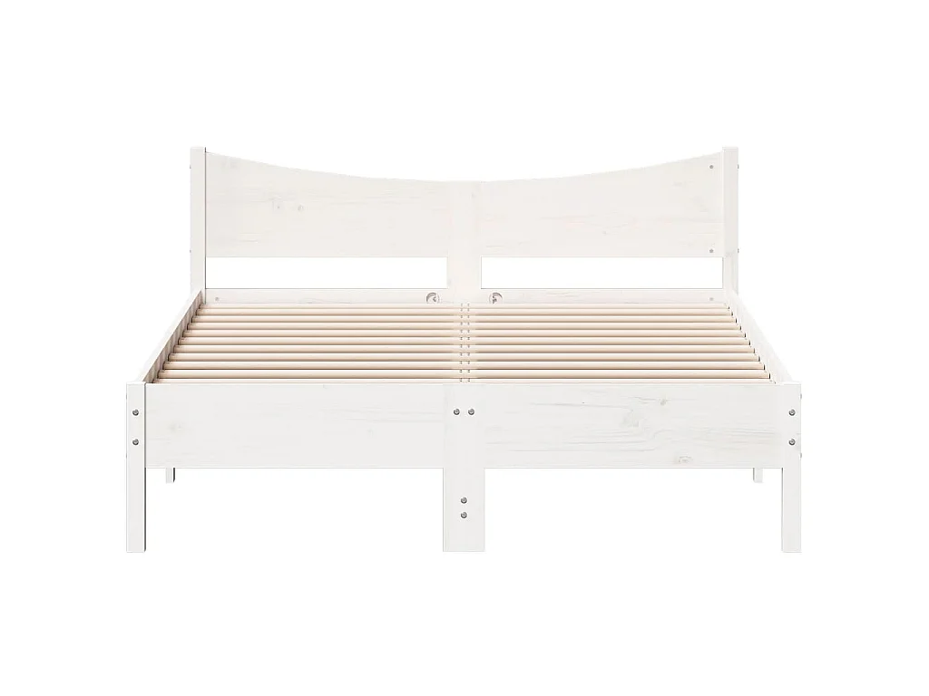 Bedframe zonder matras massief grenenhout wit 140x200 cm