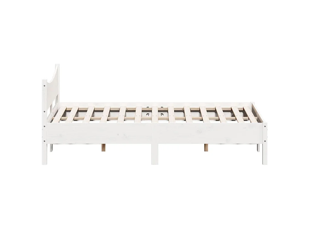 Bedframe zonder matras massief grenenhout wit 140x200 cm