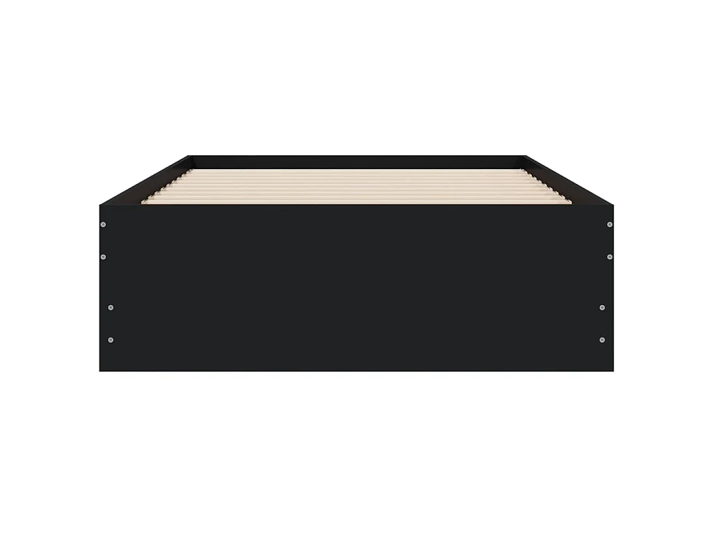Cadre de lit avec tiroirs sans matelas noir 90x190 cm
