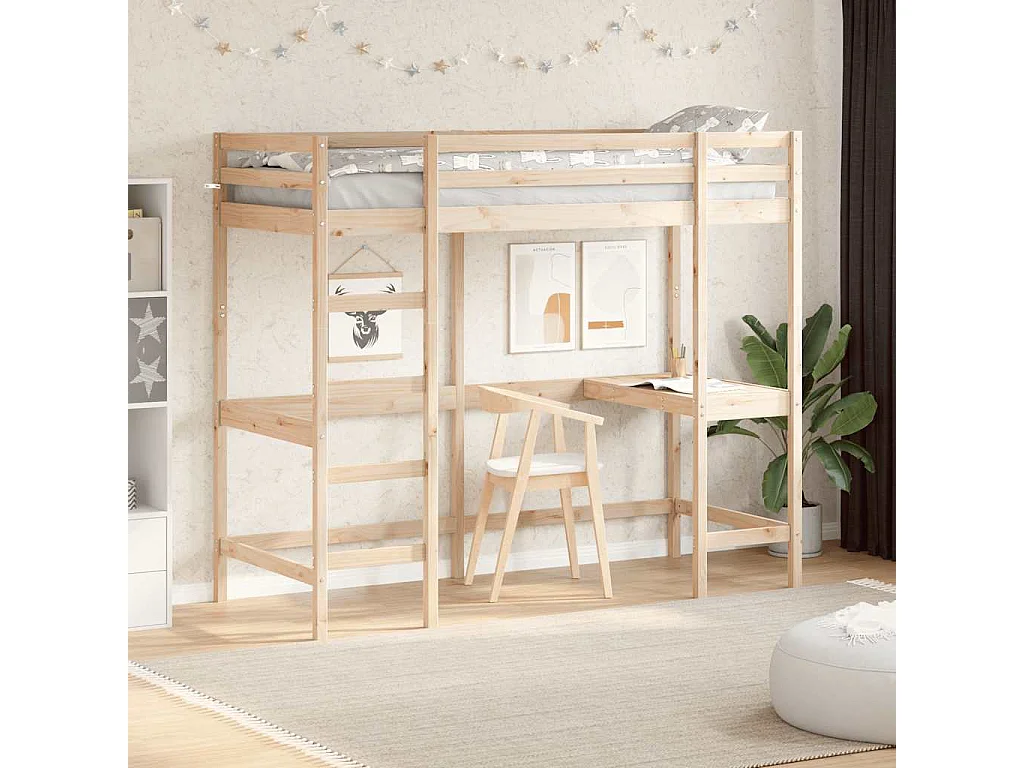 Lit superposé sans matelas 75x190 cm bois de pin massif