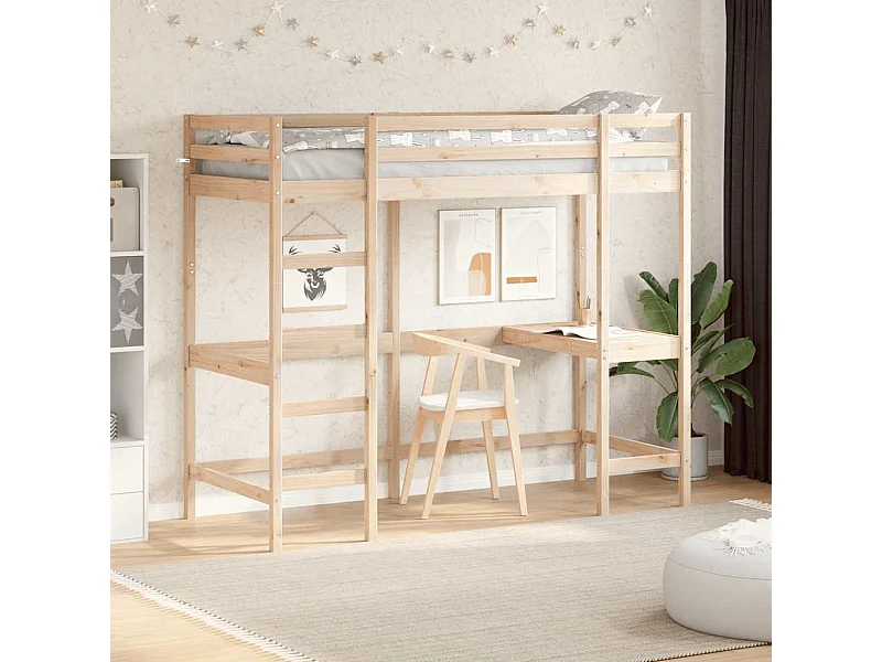 Lit superposé sans matelas 75x190 cm bois de pin massif