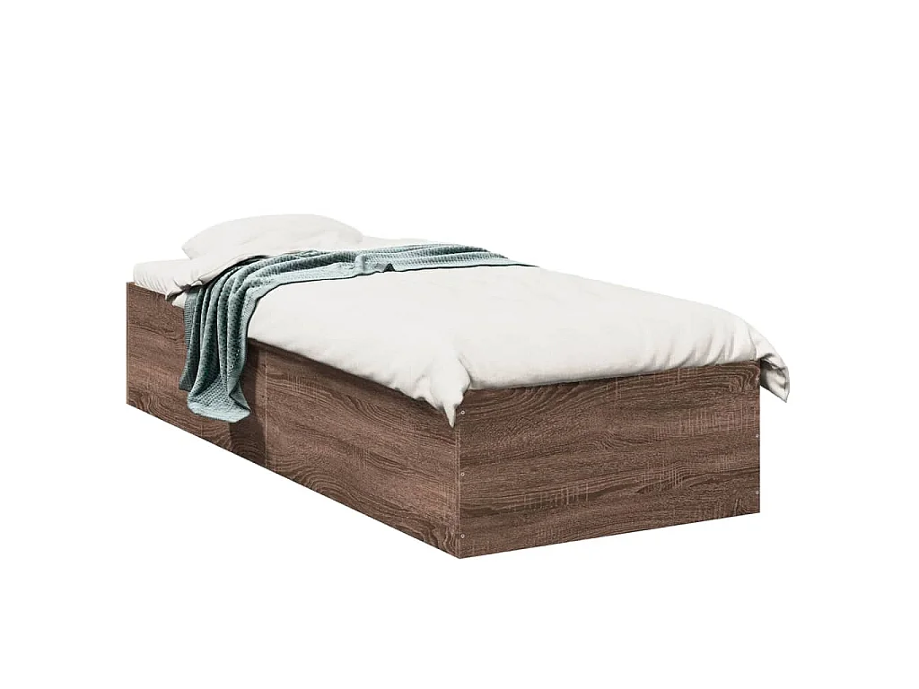 Estructura de cama madera de ingeniería marrón roble 90x190 cm