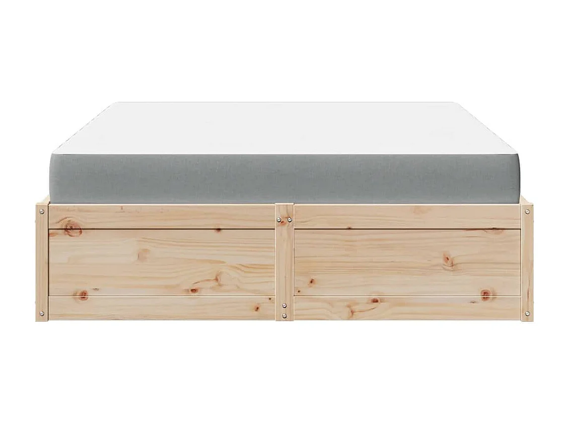 Cama com colchão 140x200 cm madeira de pinho maciça