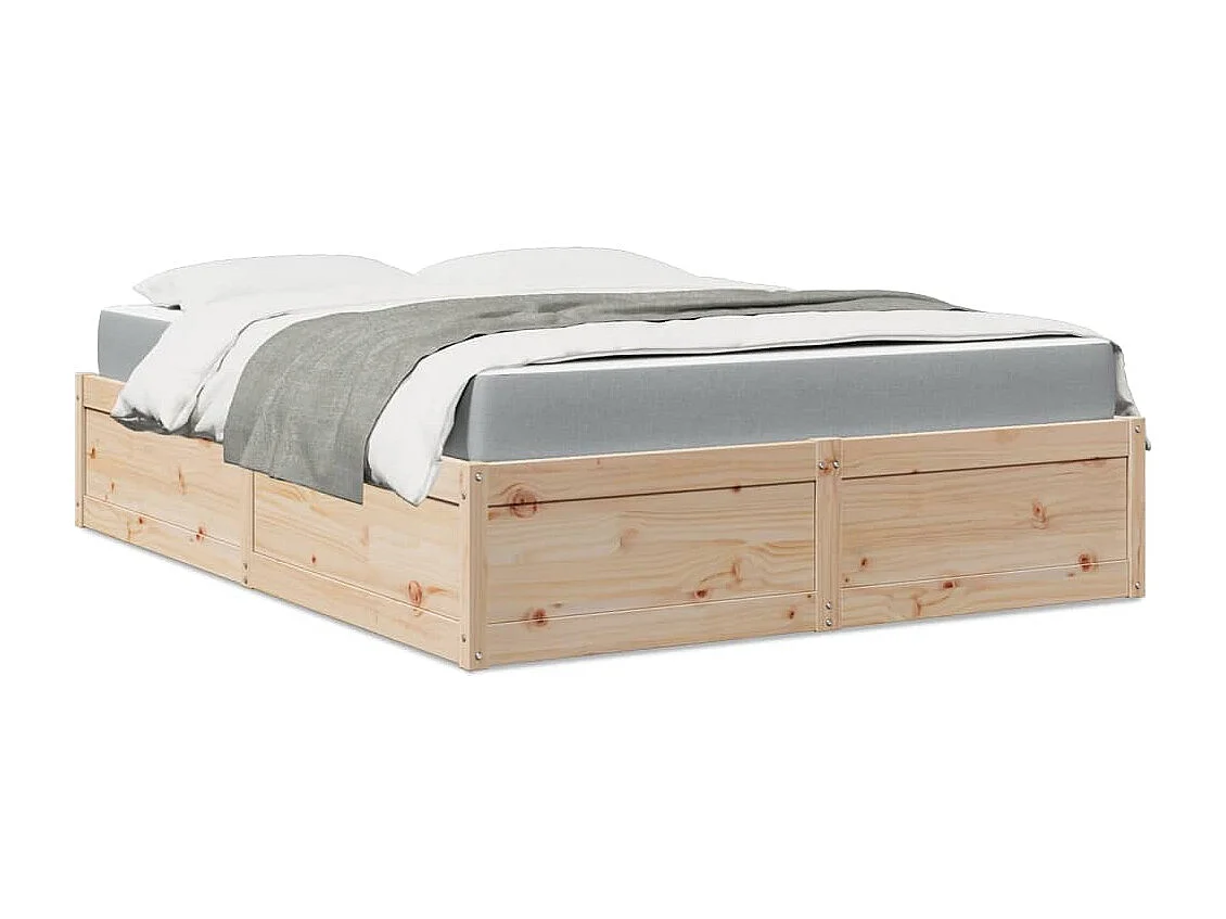 Lit avec matelas 140x200 cm bois massif de pin