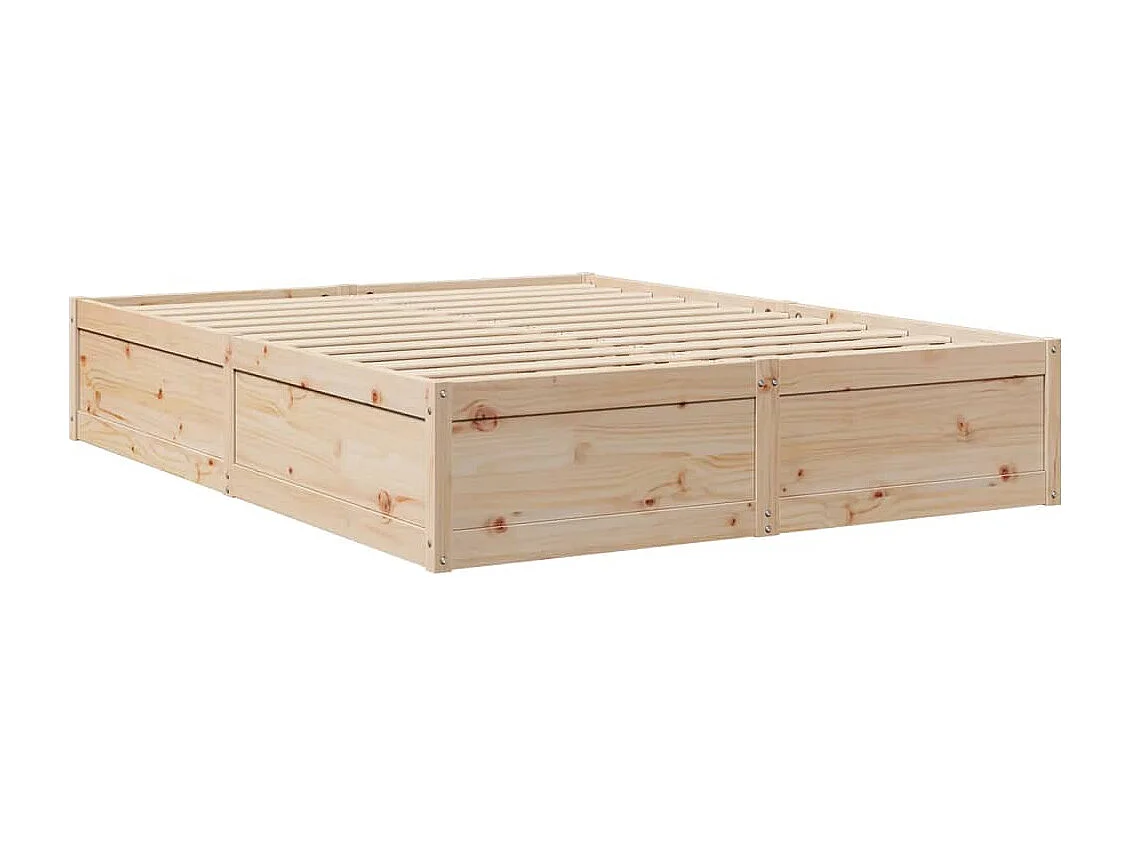 Lit avec matelas 140x200 cm bois massif de pin