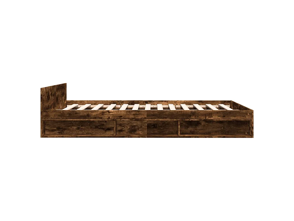 Bedframe met lades bewerkt hout gerookt eikenkleurig 140x200 cm
