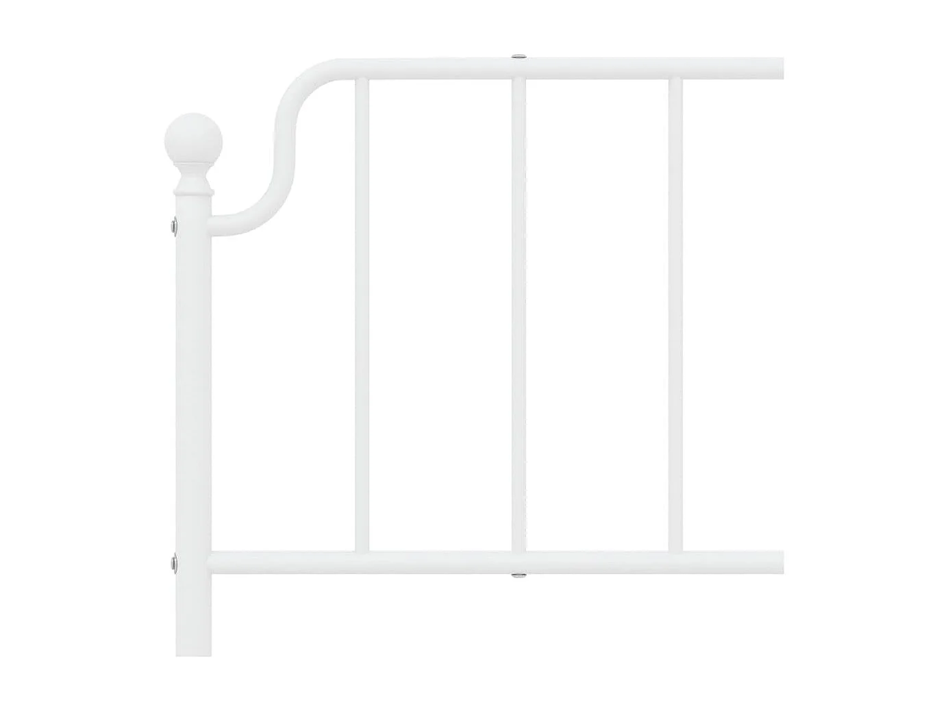 Cadre de lit métal sans matelas et pied de lit blanc 180x200 cm