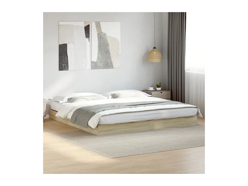Bettgestell ohne Matratze Sonoma-Eiche 180x200 cm Holzwerkstoff
