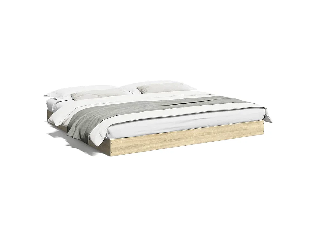 Cadre de lit sans matelas chêne sonoma 180x200 cm