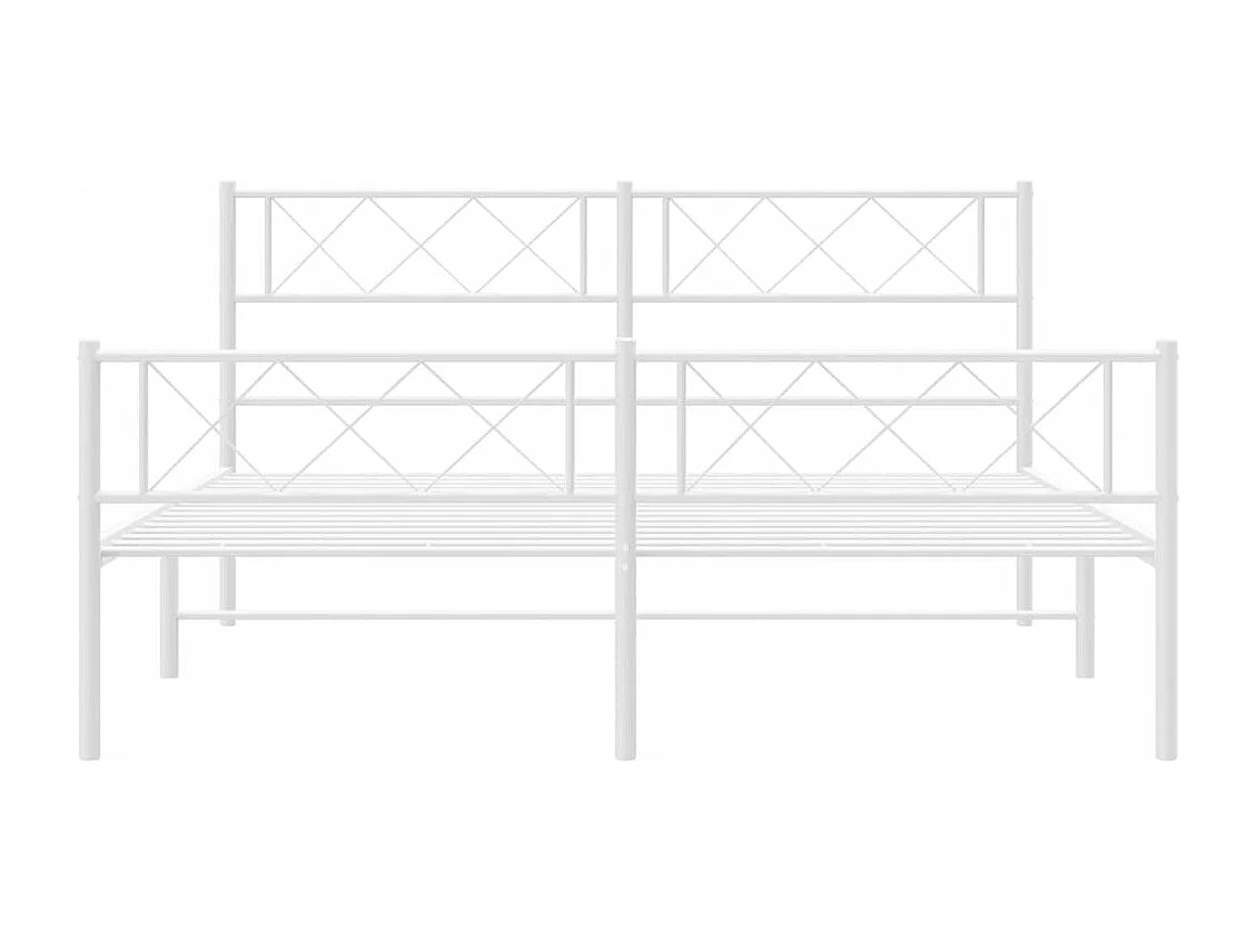 Bedframe met hoofd- en voeteneinde metaal wit 140x200 cm