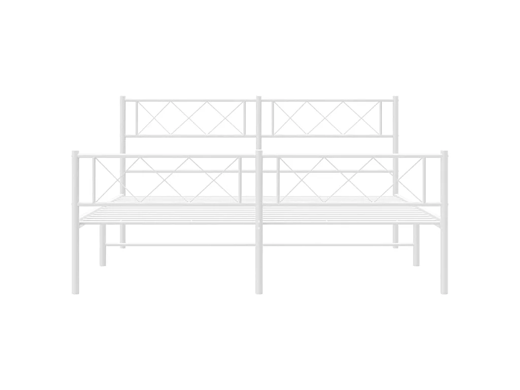 Bedframe met hoofd- en voeteneinde metaal wit 140x200 cm