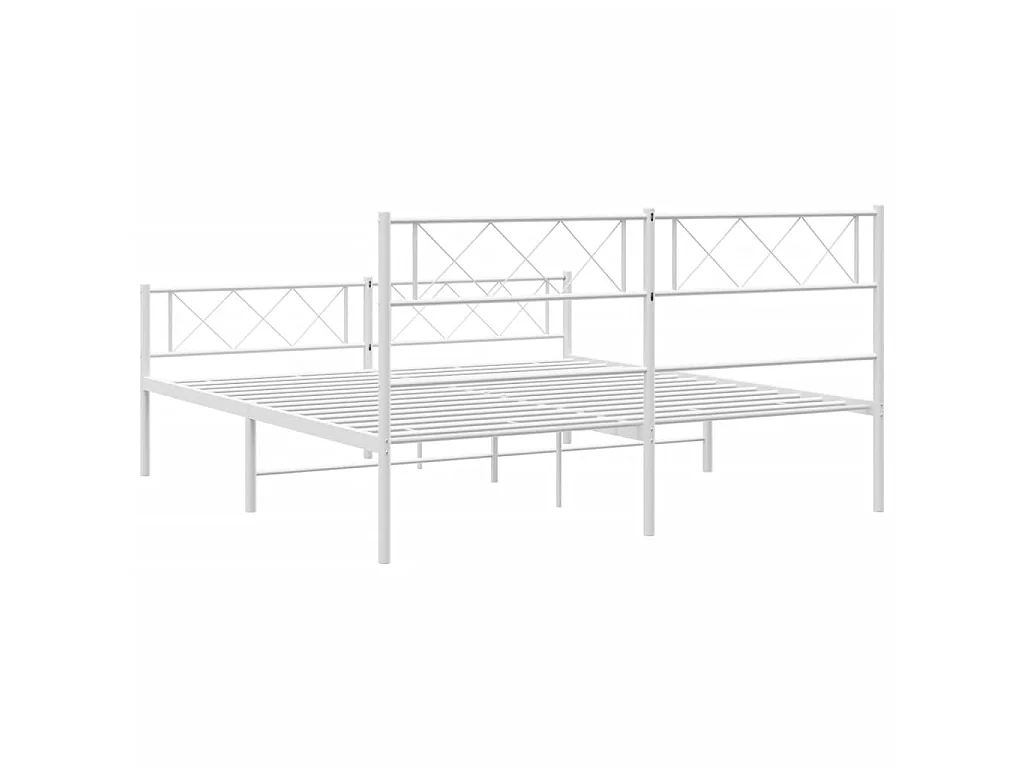 Bedframe met hoofd- en voeteneinde metaal wit 140x200 cm