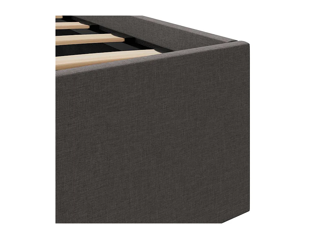 Bedframe met opbergruimte en LED stof donkergrijs 140x200 cm