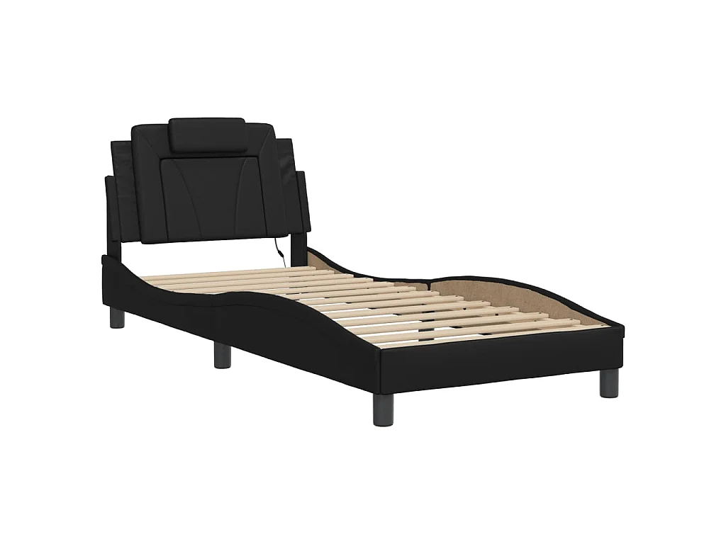 Cadre de lit Viana avec LED sans matelas noir 90x200 cm