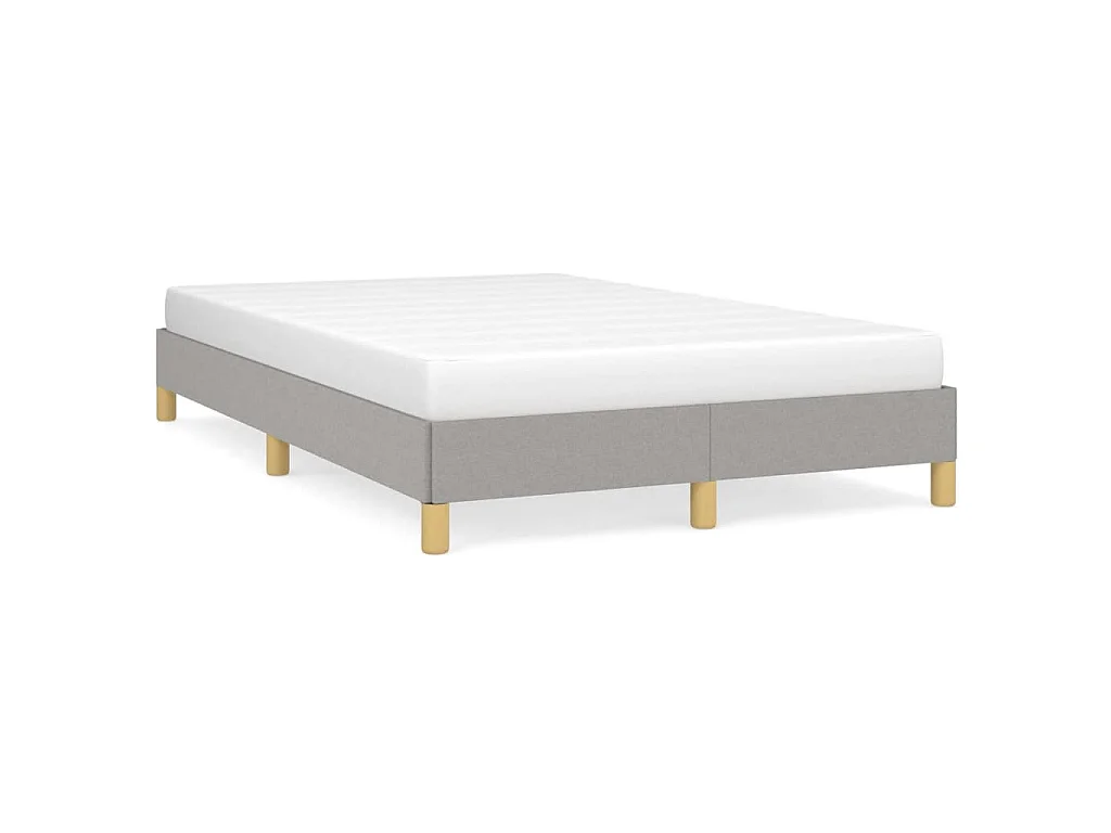 Cadre de lit sans matelas gris clair 120x190 cm tissu