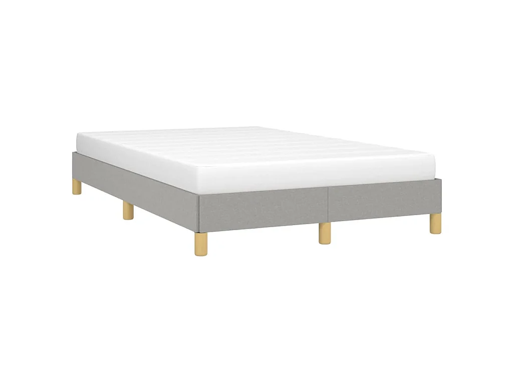 Cadre de lit sans matelas gris clair 120x190 cm tissu