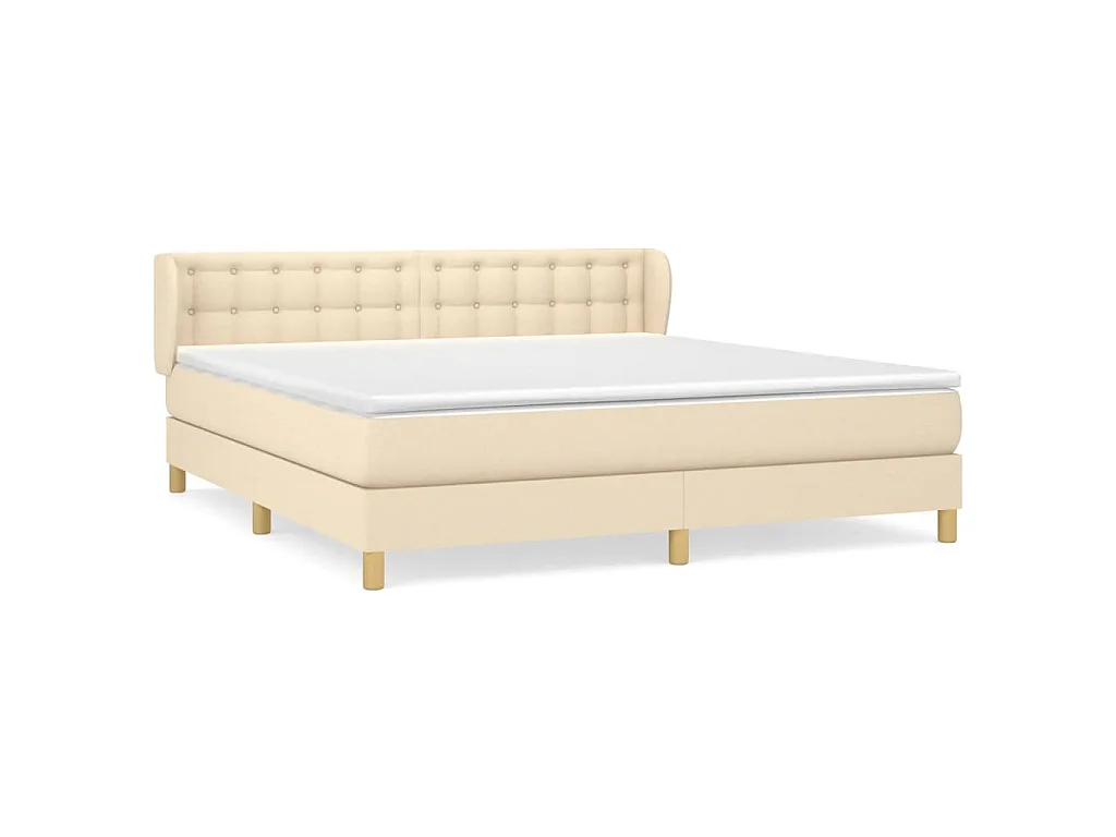 Boxspring met matras stof crèmekleurig 180x200 cm