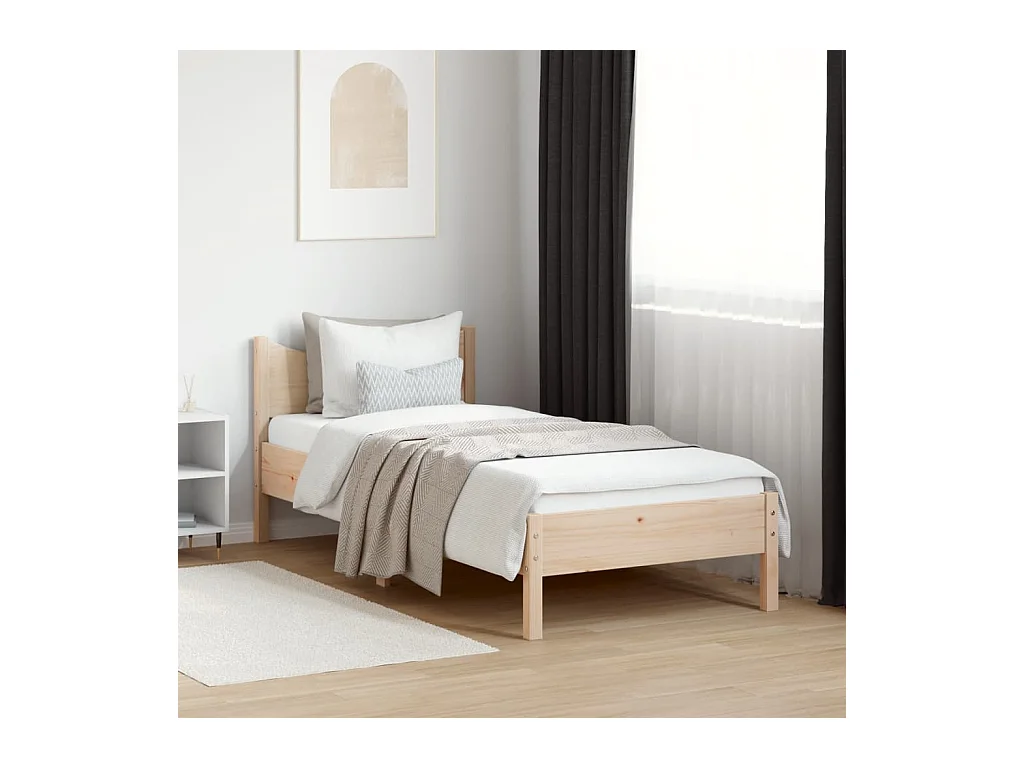 Bedframe zonder matras massief grenenhout 90x200 cm