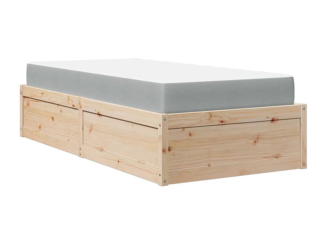 Bett mit Matratze 90x200 cm Massivholz Kiefer