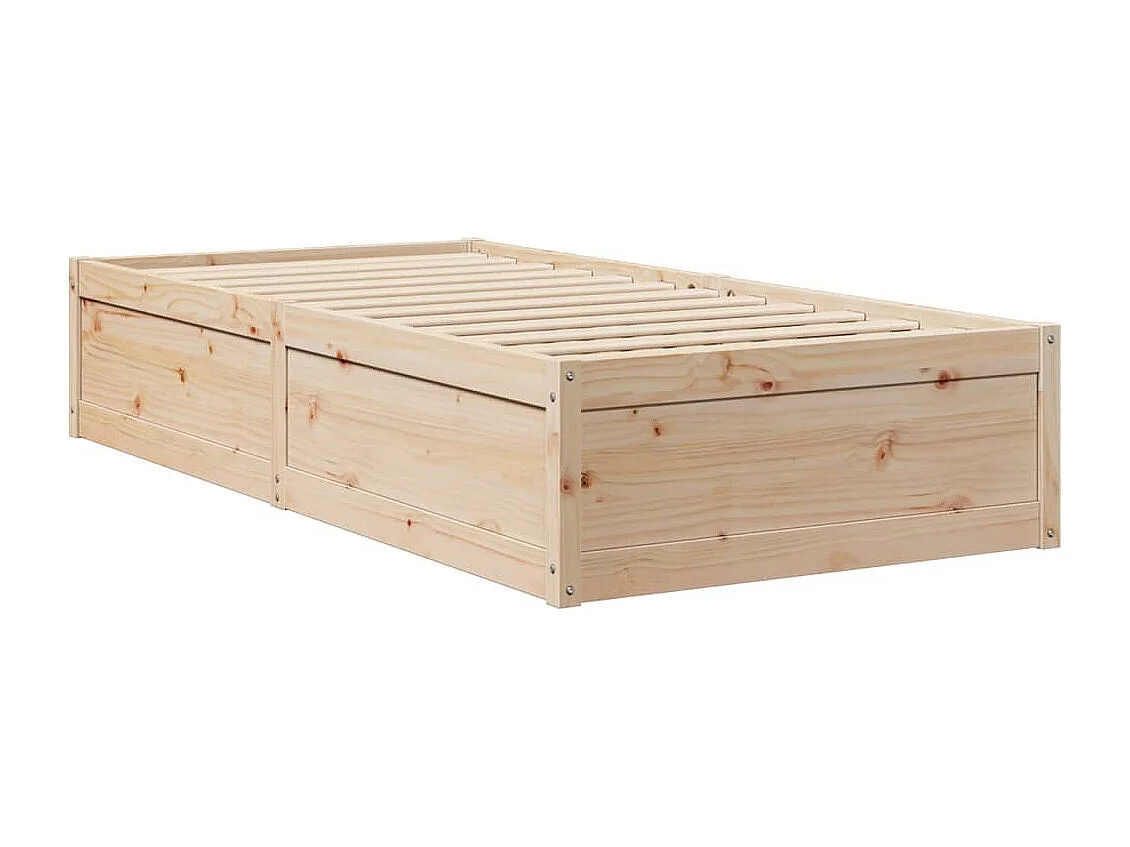 Bett mit Matratze 90x200 cm Massivholz Kiefer