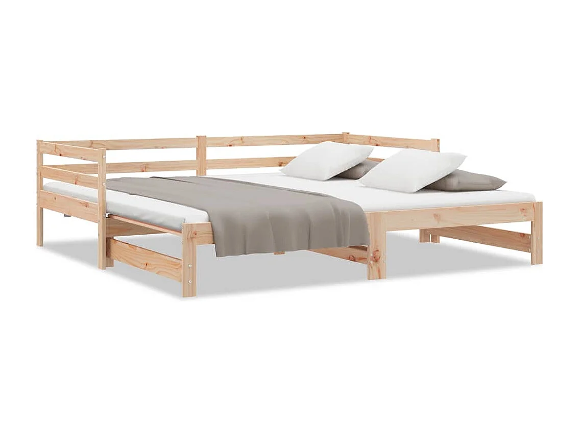 Lit de jour et lit gigogne sans matelas 90x200 cm bois massif