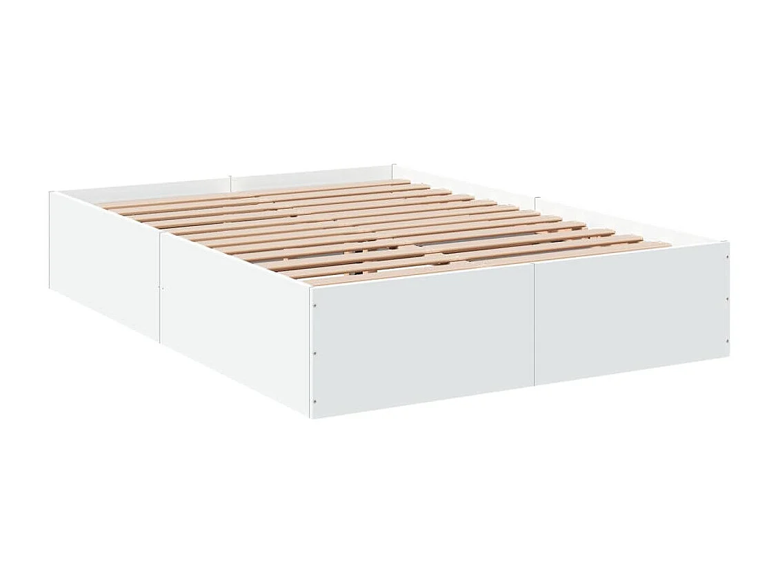 Bedframe bewerkt hout wit 140x200 cm