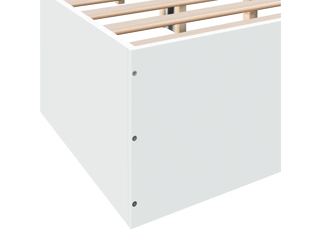 Bedframe bewerkt hout wit 140x200 cm