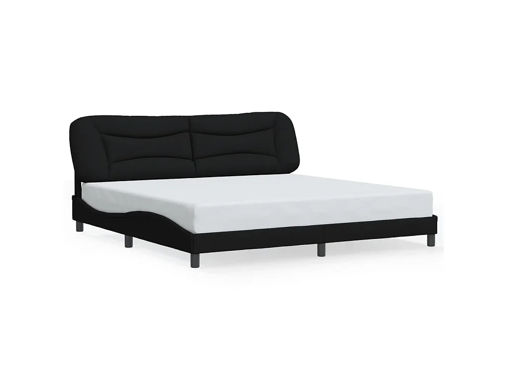 Bedframe met LED zonder matras "Hvar" 200x200 cm stof zwart