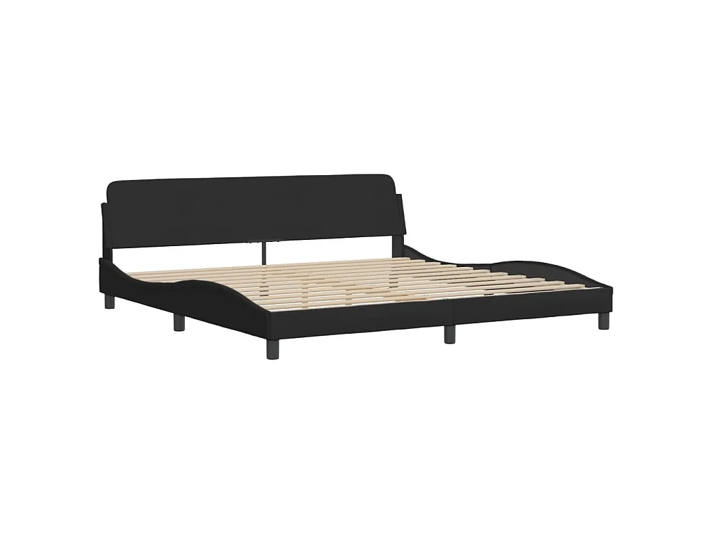 Bedframe met LED zonder matras "Hvar" 200x200 cm stof zwart