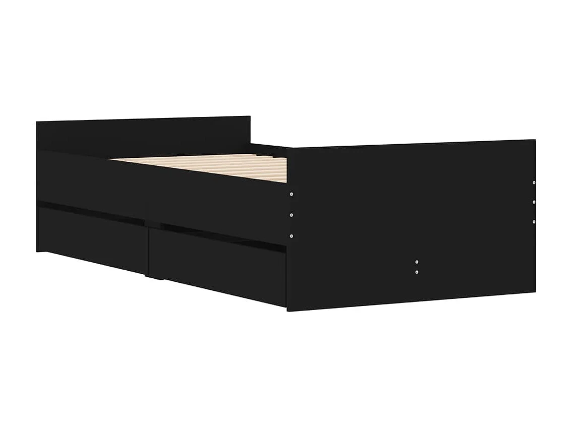 Bedframe met lades zwart 75x190 cm Small Single