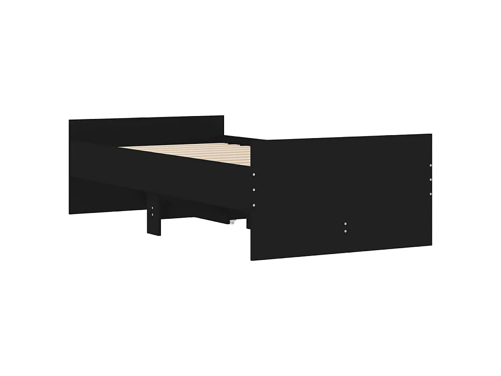 Giroletto Nero con Cassetti 75x190 cm Small Single