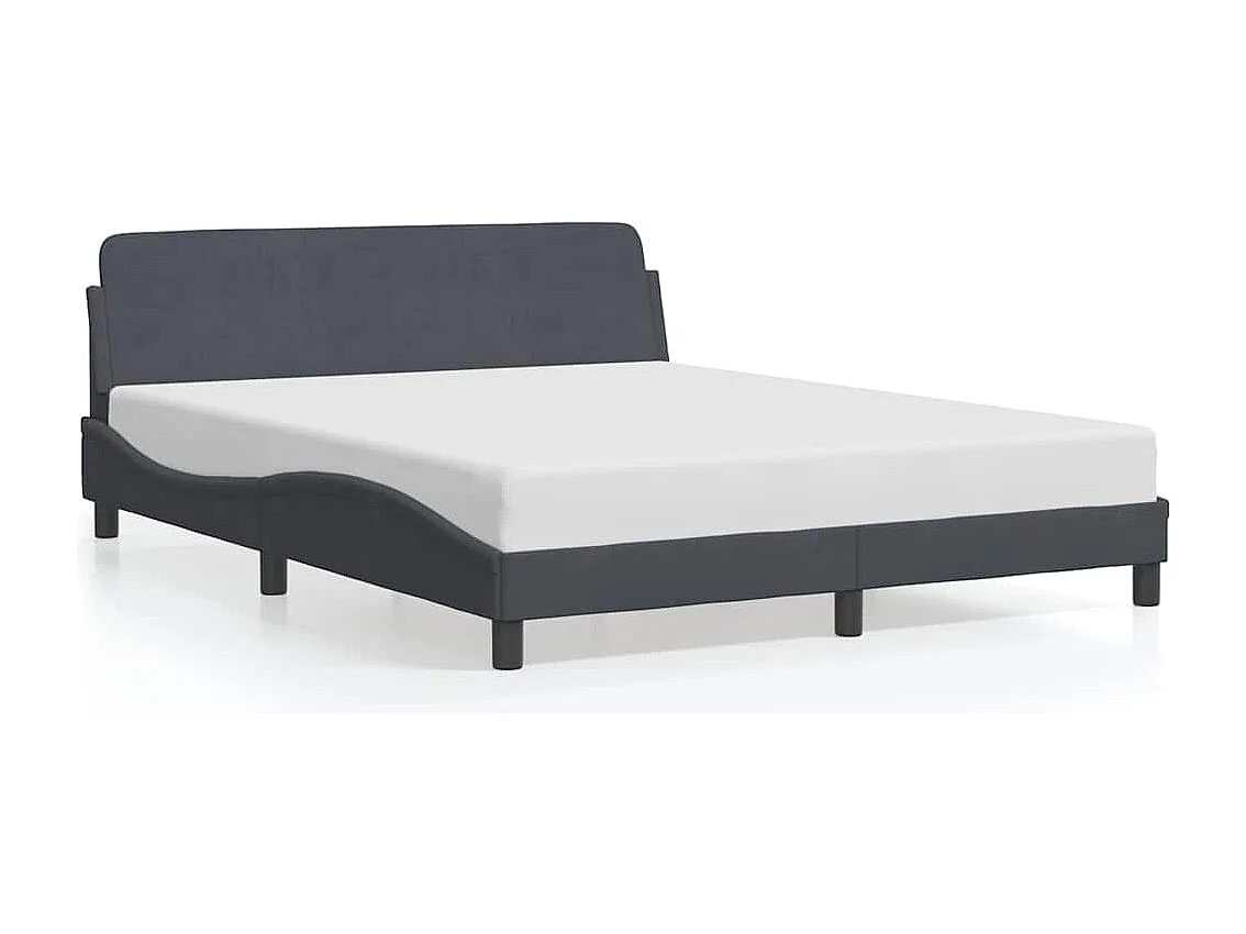 Bettgestell "Dover" Dunkelgrau 160x200 cm Samt