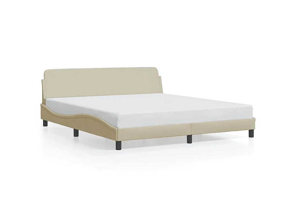 Estructura de cama Dover tela color crema 180x200 cm