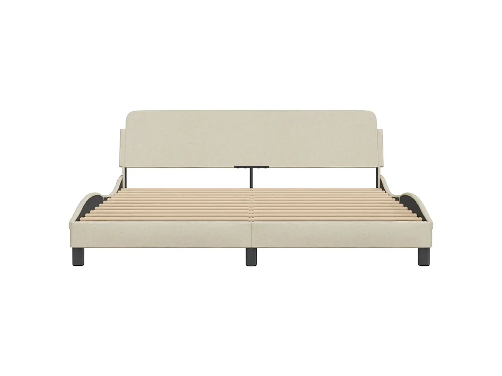 Estructura de cama Dover tela color crema 180x200 cm
