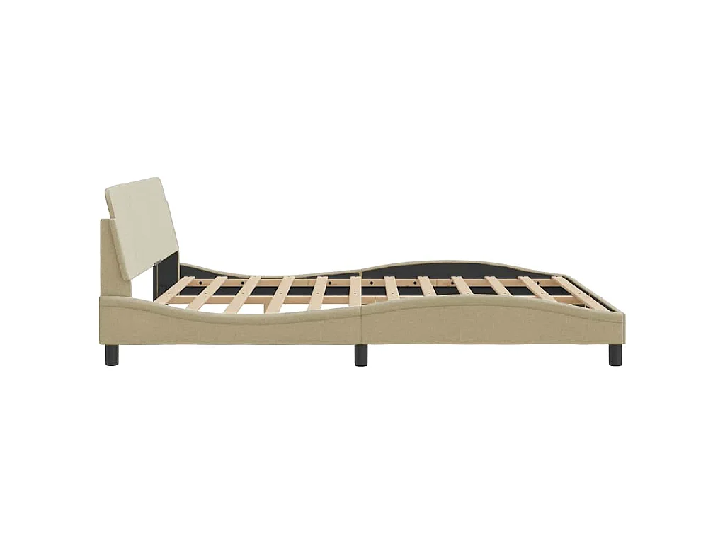 Estructura de cama Dover tela color crema 180x200 cm