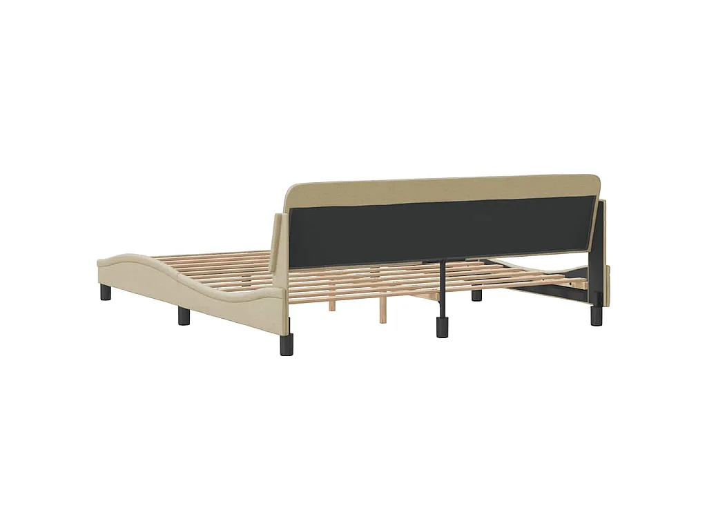 Estructura de cama Dover tela color crema 180x200 cm