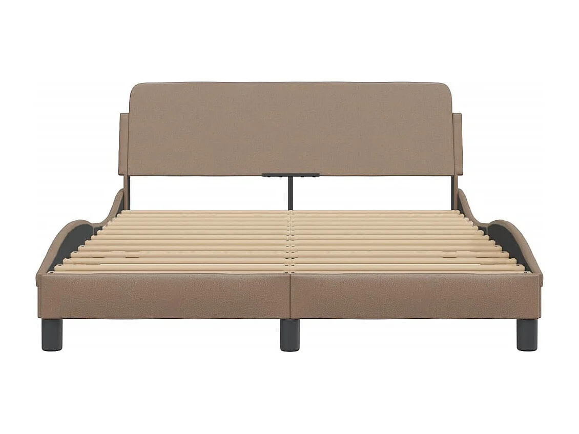 Estructura de cama Dover cuero sintético capuchino 140x190cm