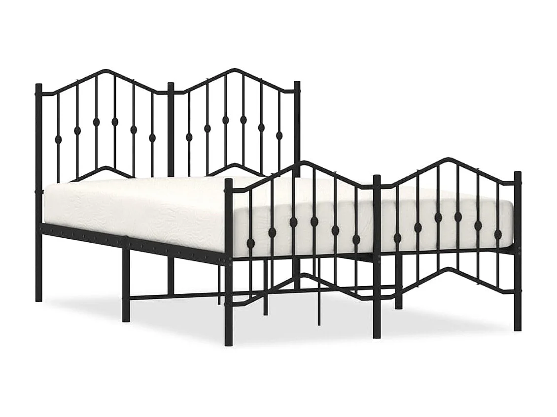 Estructura cama sin colchón con estribo metal negro 120x200 cm