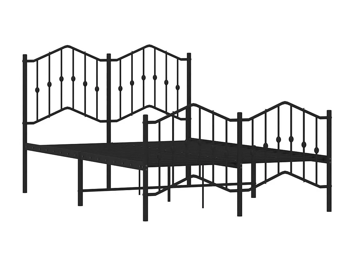 Estructura cama sin colchón con estribo metal negro 120x200 cm