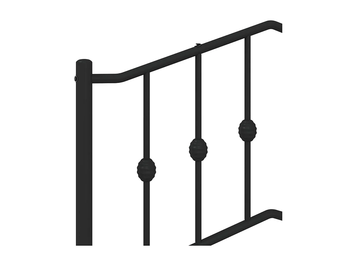 Cadre de lit métal sans matelas avec pied de lit noir 120x200cm